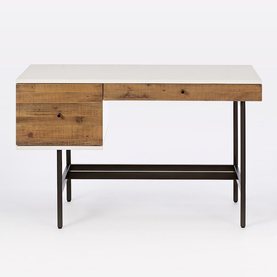 Reclaimed Wood & Lacquer Desk West Elm UK